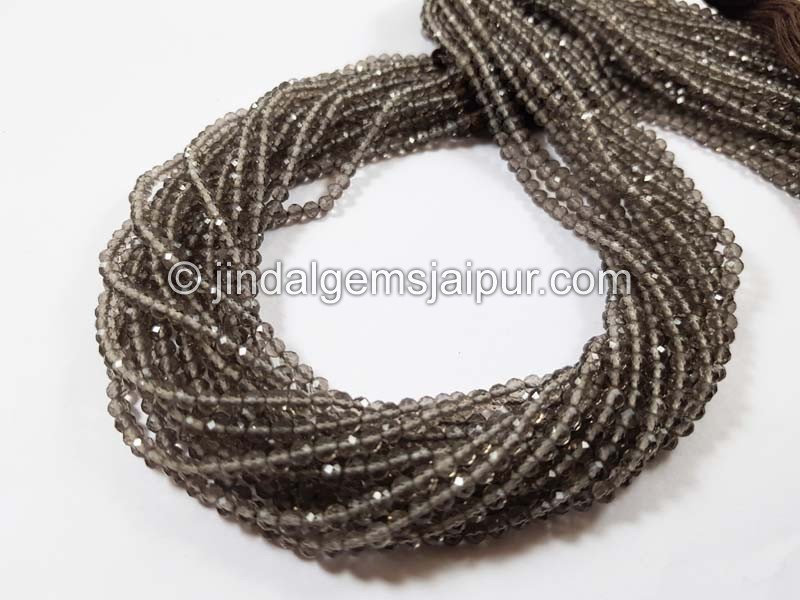 Smoky Quartz Micro Cut Round Beads